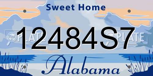 12484S7 Alabama License Plate