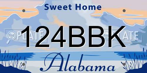 124BBK Alabama License Plate