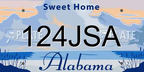 124JSA Alabama License Plate