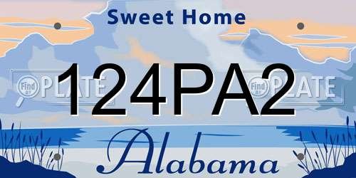 124PA2 Alabama License Plate
