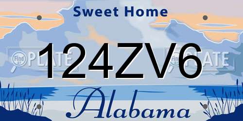 124ZV6 Alabama License Plate