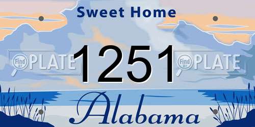 1251 Alabama License Plate