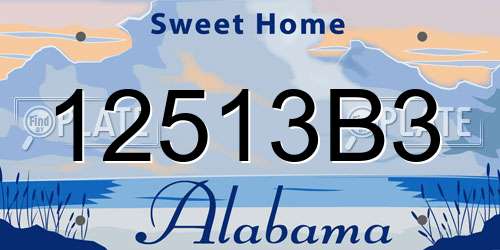 12513B3 Alabama License Plate