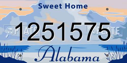 1251575 Alabama License Plate