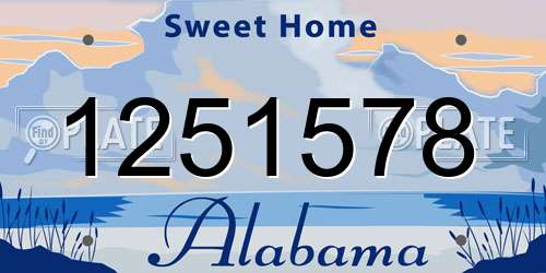 1251578 Alabama License Plate