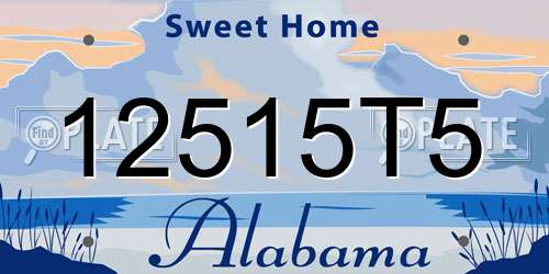 12515T5 Alabama License Plate