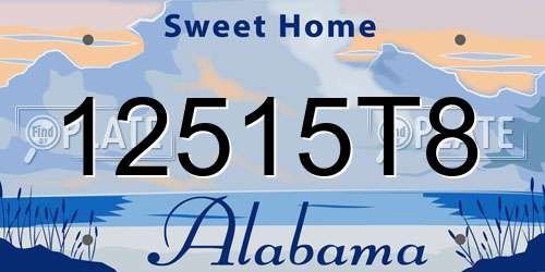 12515T8 Alabama License Plate