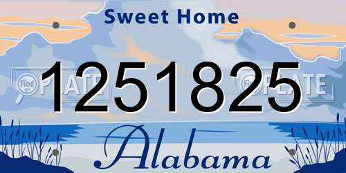 1251825 Alabama License Plate