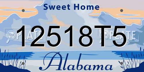 12518T5 Alabama License Plate