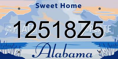 12518Z5 Alabama License Plate