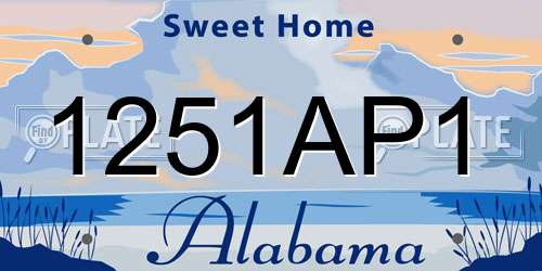1251AP1 Alabama License Plate