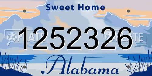 1252326 Alabama License Plate