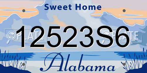 12523S6 Alabama License Plate