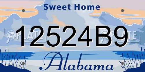 12524B9 Alabama License Plate