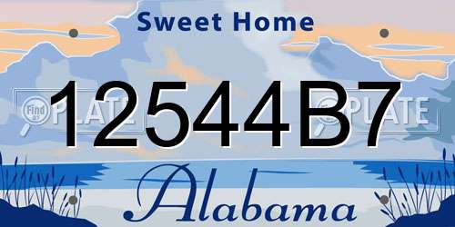 12544B7 Alabama License Plate