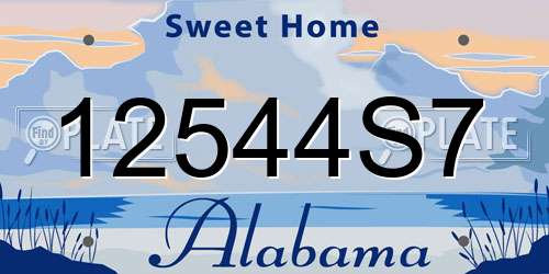12544S7 Alabama License Plate