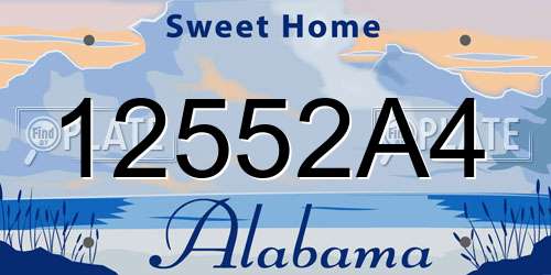 12552A4 Alabama License Plate