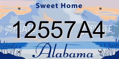 12557A4 Alabama License Plate