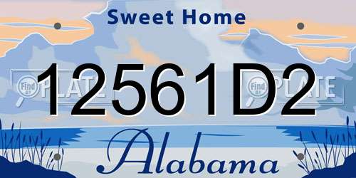 12561D2 Alabama License Plate