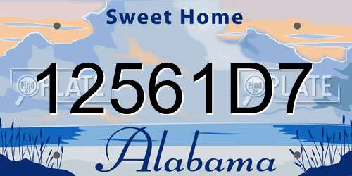 12561D7 Alabama License Plate