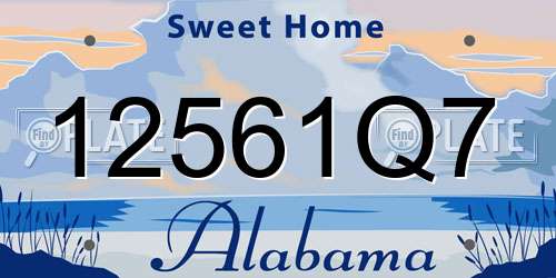 12561Q7 Alabama License Plate