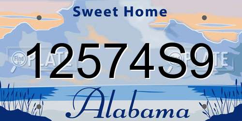 12574S9 Alabama License Plate