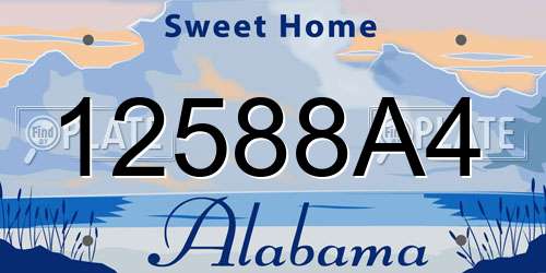 12588A4 Alabama License Plate