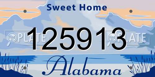 125913 Alabama License Plate