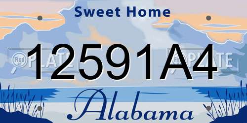 12591A4 Alabama License Plate
