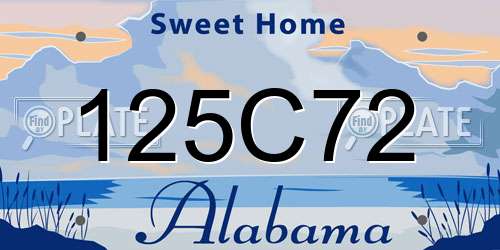 125C72 Alabama License Plate