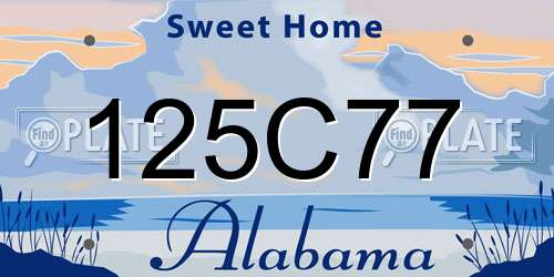 125C77 Alabama License Plate