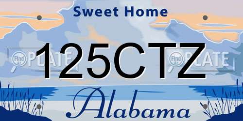 125CTZ Alabama License Plate