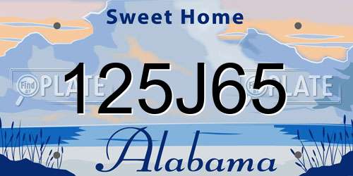 125J65 Alabama License Plate
