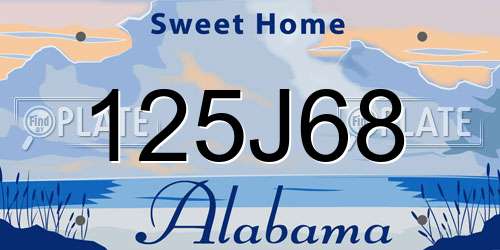 125J68 Alabama License Plate