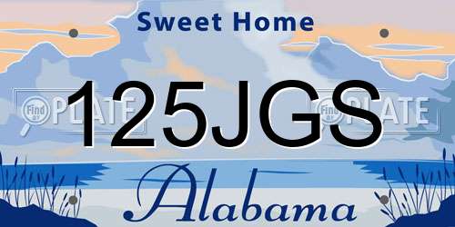 125JGS Alabama License Plate
