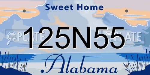 125N55 Alabama License Plate