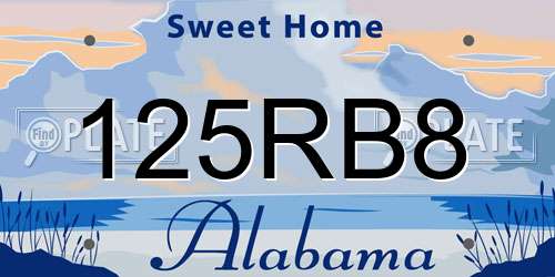 125RB8 Alabama License Plate
