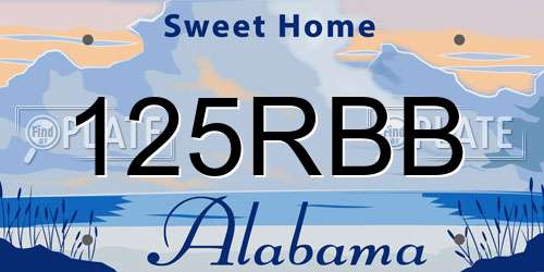 125RBB Alabama License Plate