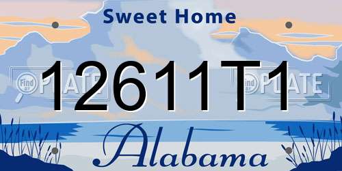 12611T1 Alabama License Plate