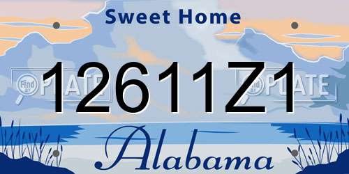 12611Z1 Alabama License Plate