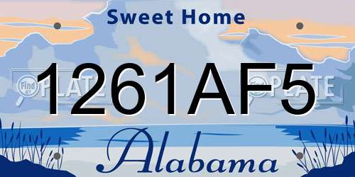 1261AF5 Alabama License Plate