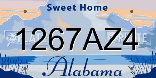 1267AZ4 Alabama License Plate