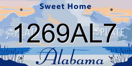 1269AL7 Alabama License Plate