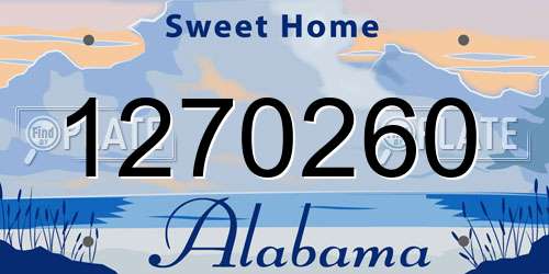1270260 Alabama License Plate
