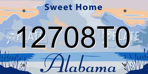 12708T0 Alabama License Plate