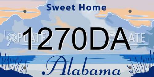 1270DA Alabama License Plate