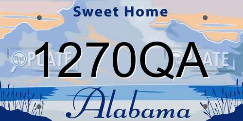 1270QA Alabama License Plate