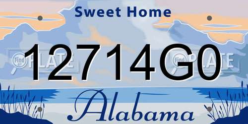 12714G0 Alabama License Plate