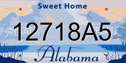 12718A5 Alabama License Plate