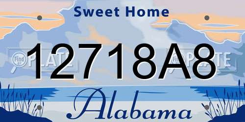 12718A8 Alabama License Plate